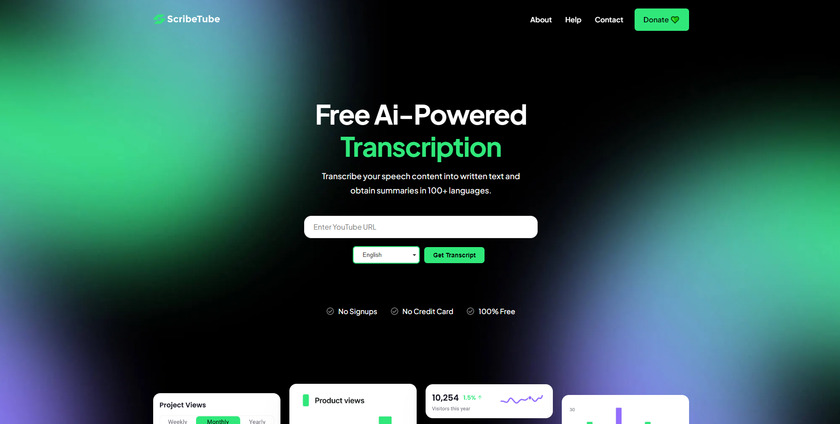 ScribeTube Landing Page
