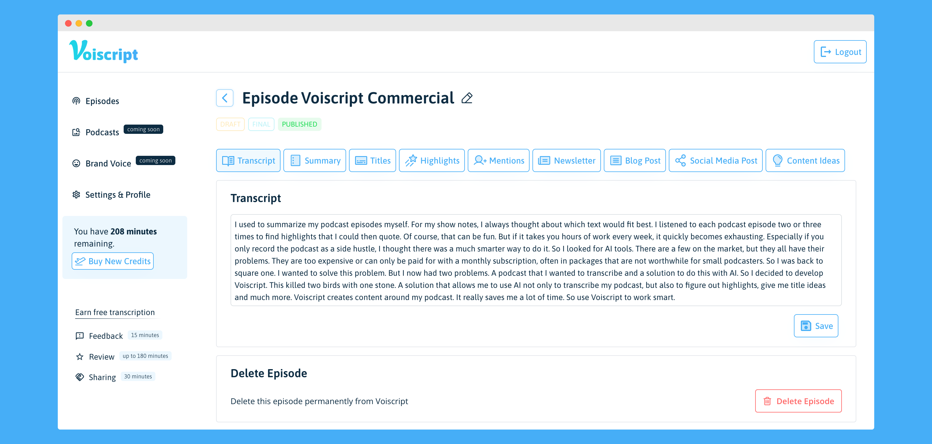 Voiscript.io Voiscript