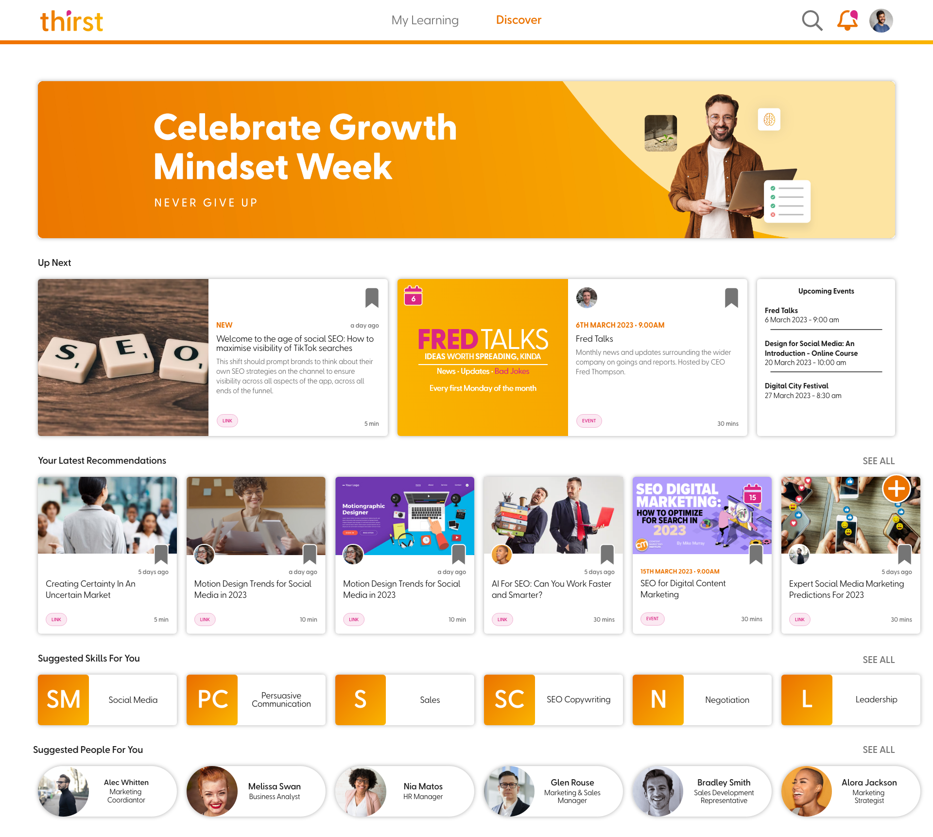 Thirst.io Fully Customisable Dashboards