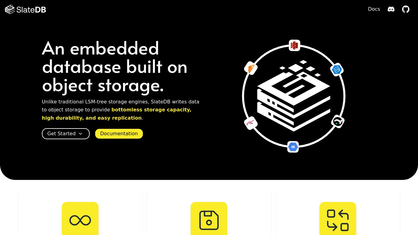 SlateDB Landing page