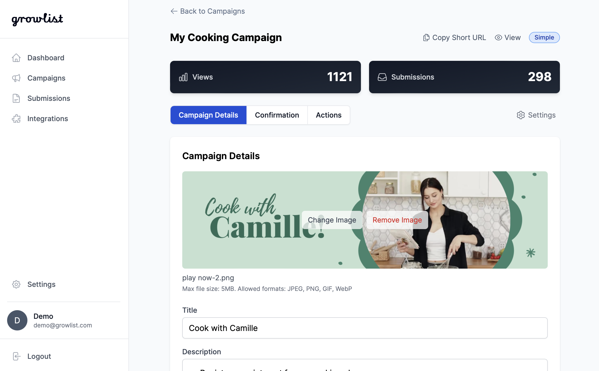 GrowList Campaign Detail