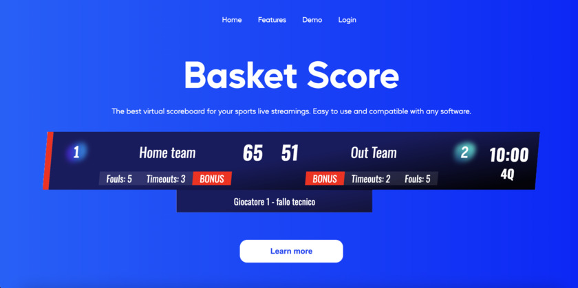 Basket Score Landing page