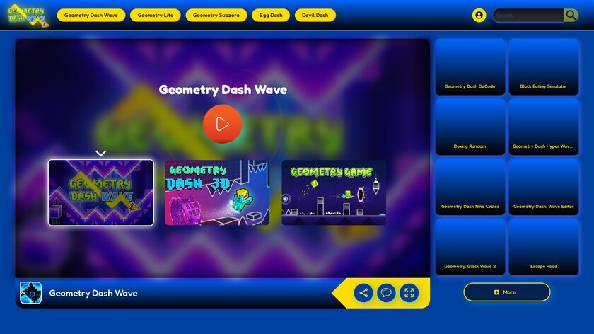 Geometry Dash Wave Landing Page