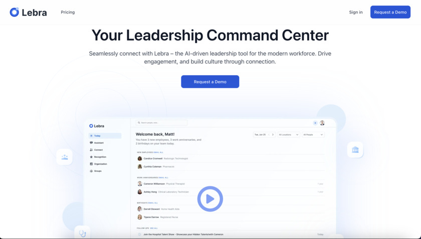 LebraHQ Home page