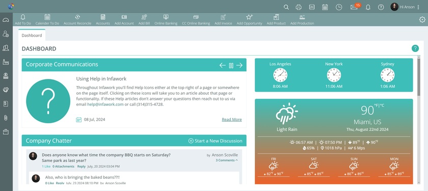 INFAWORK Dashboard