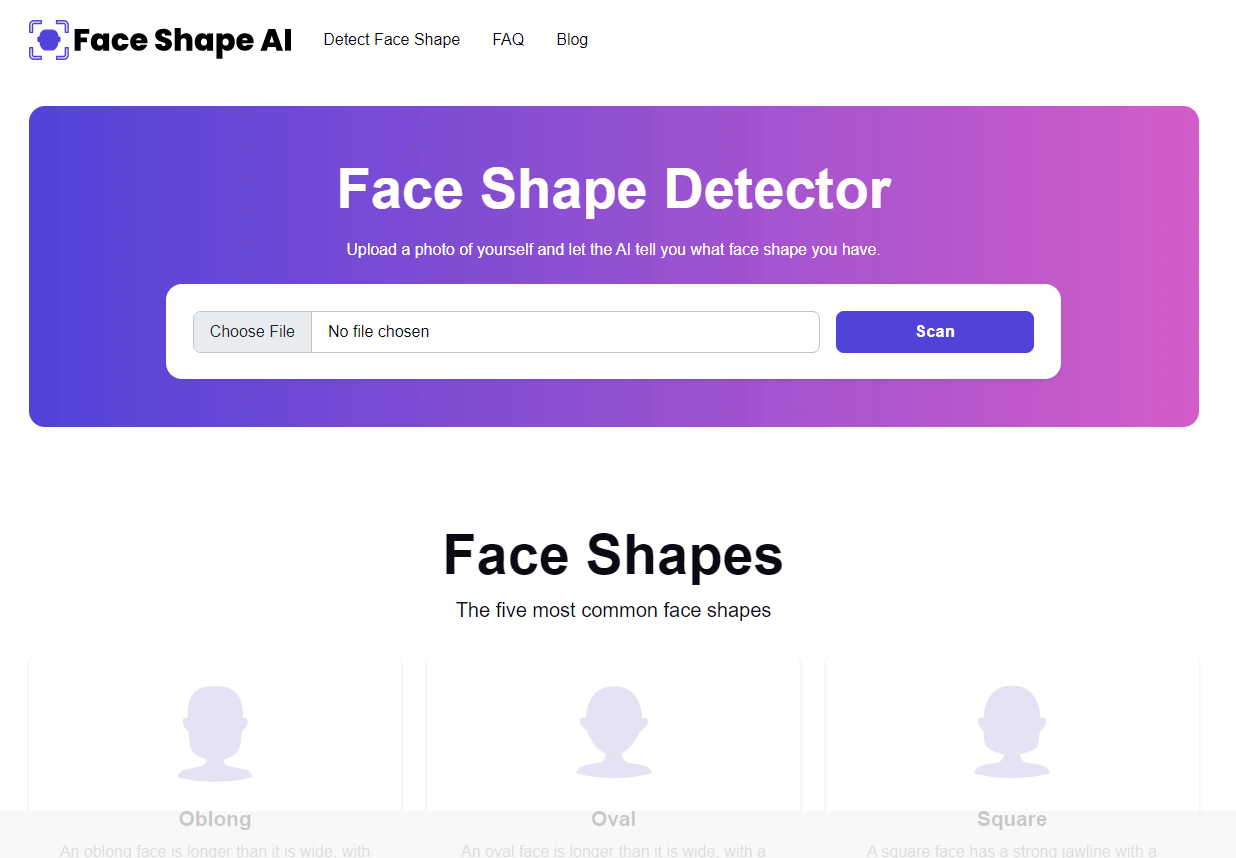 Detect Face Shape Website
