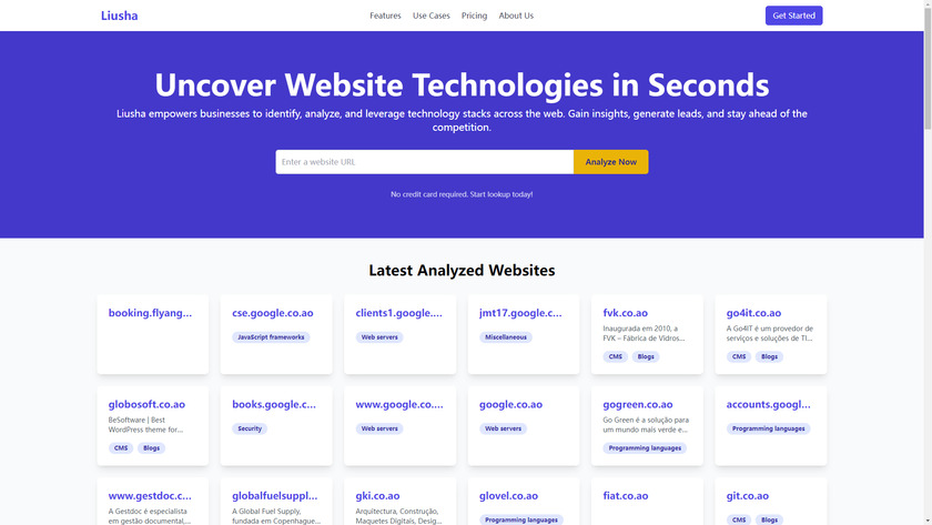 Liusha Landing Page