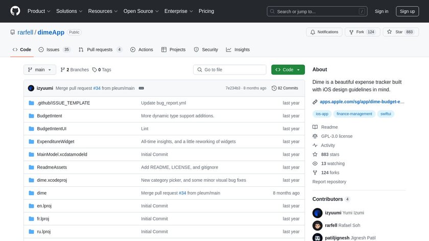 Dime: Budget & Expense Tracker Landing Page