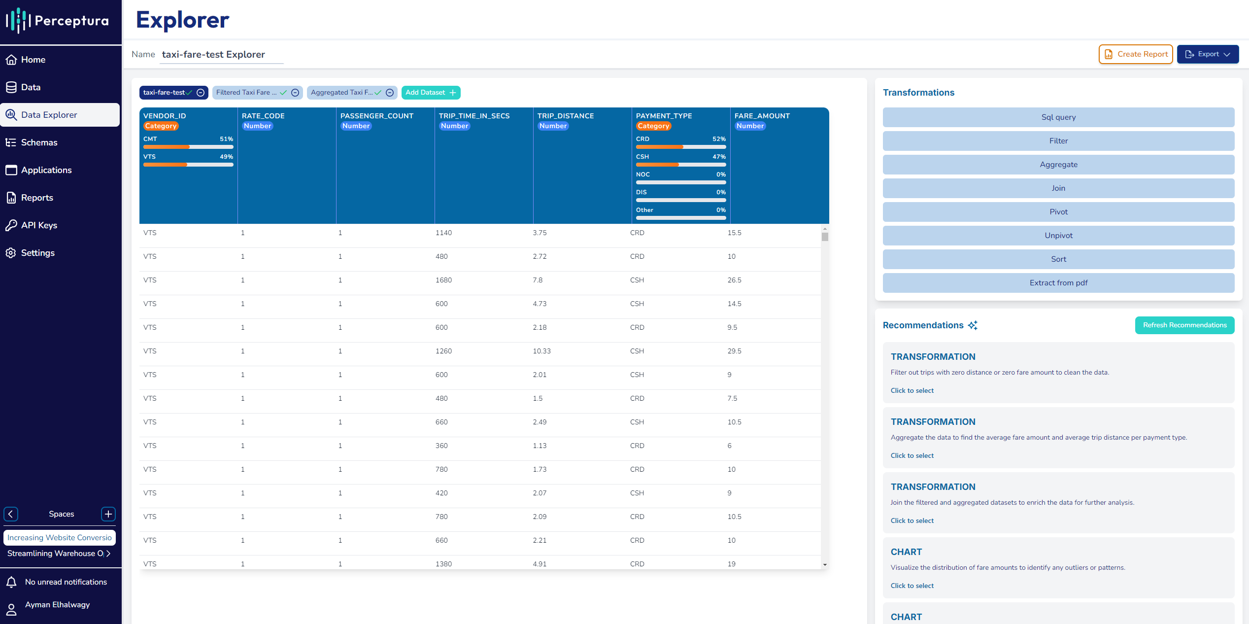 Perceptura Data Explorer