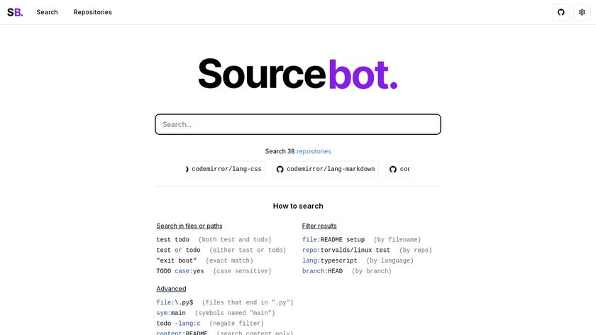 Sourcebot Landing Page