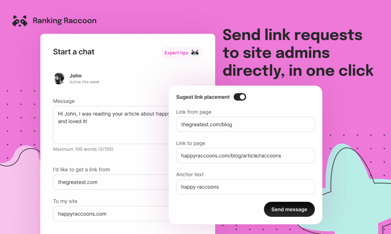 Ranking Raccoon Message site admins
