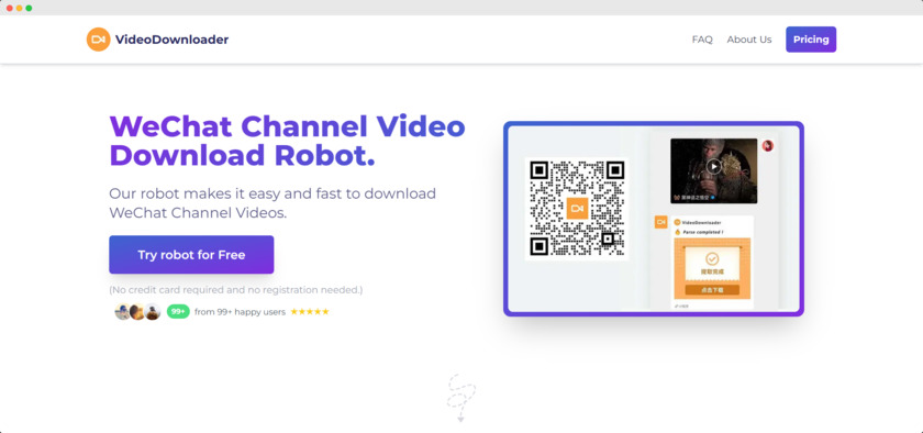 WeChat Channel Video Download Landing Page