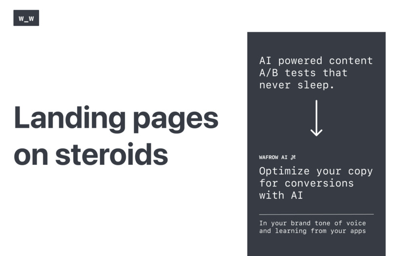 Wafrow Landing Page