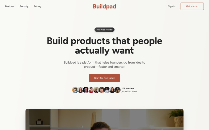 Buildpad Landing page // 2024-10-17