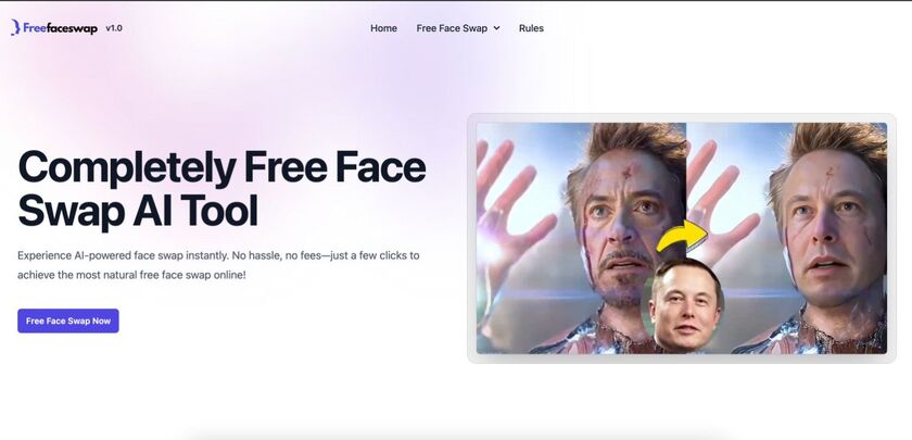 Free Face Swap AI Landing Page