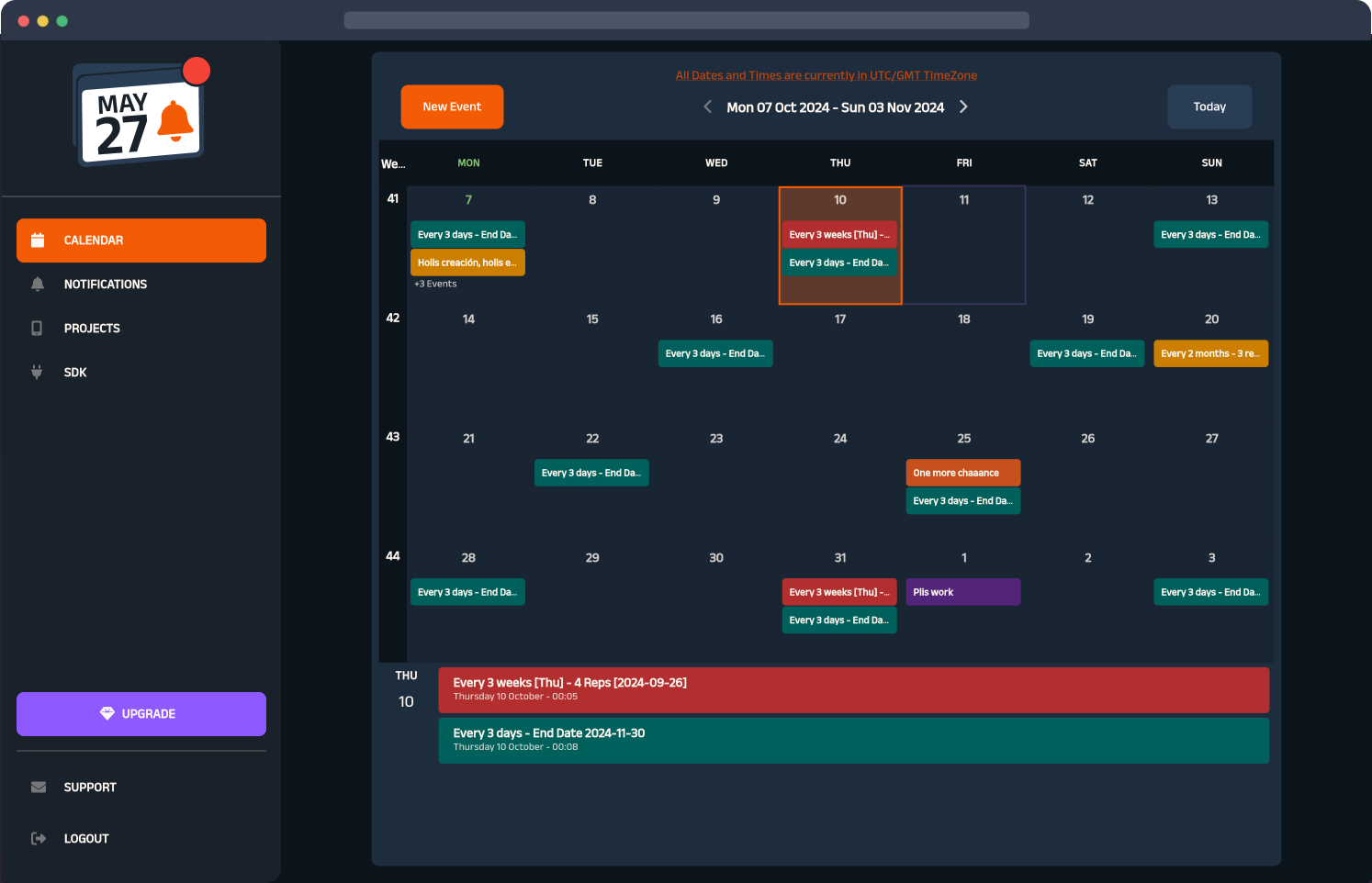 CNotify.me CNotify is a simple tool for scheduling push notifications in a Calendar-style interface