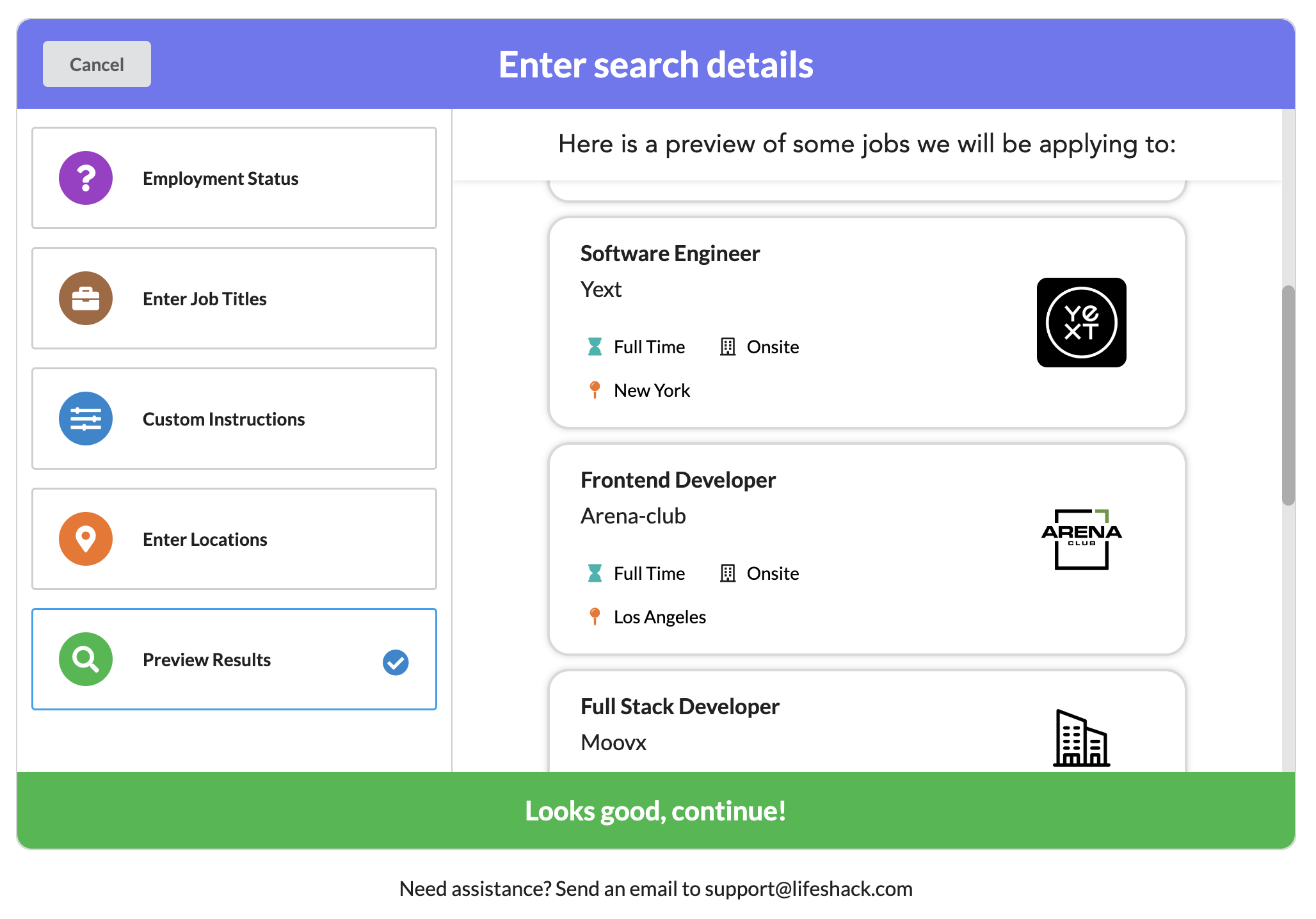 LifeShack Customize your job search