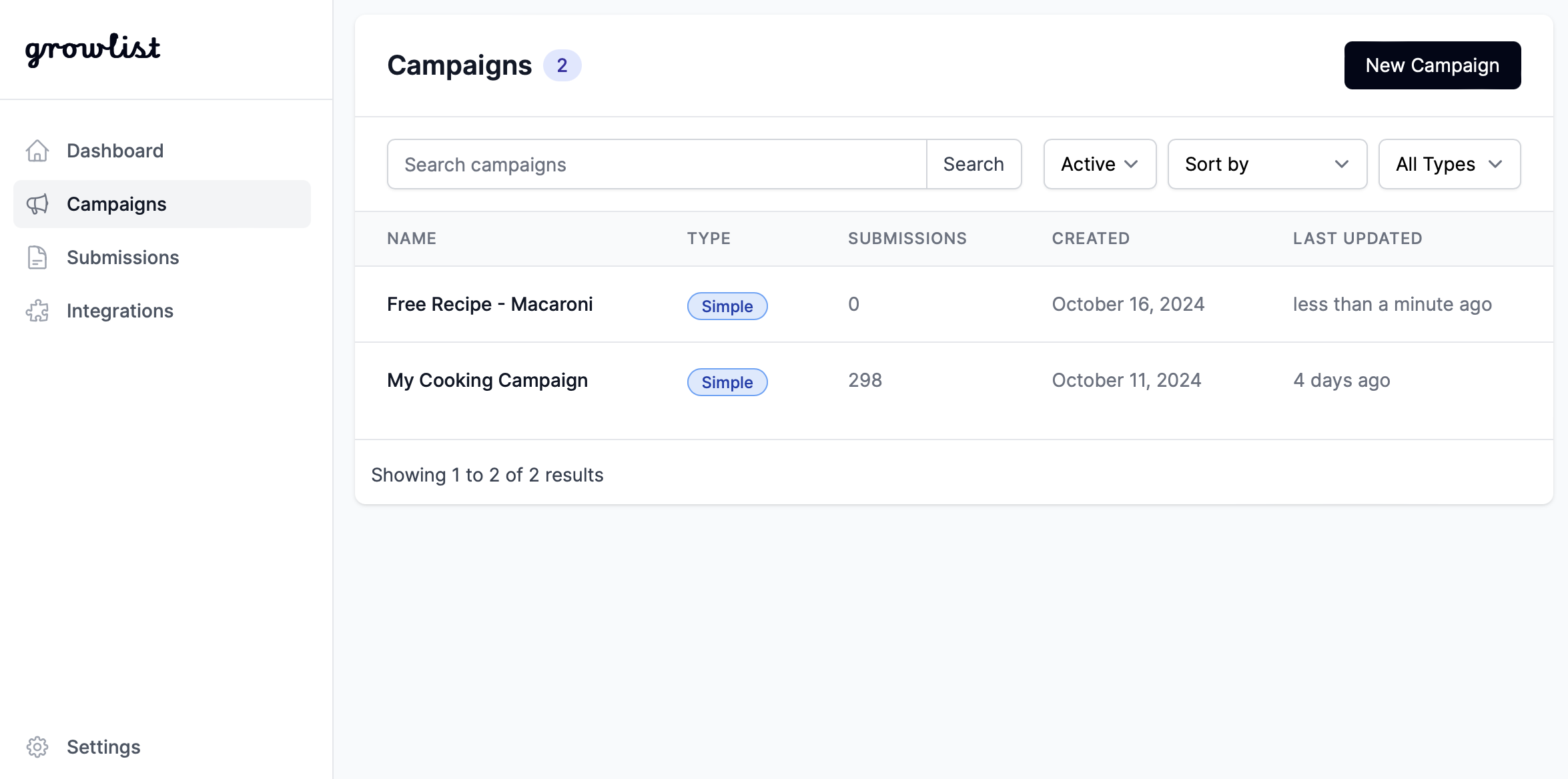 GrowList Campaign Management