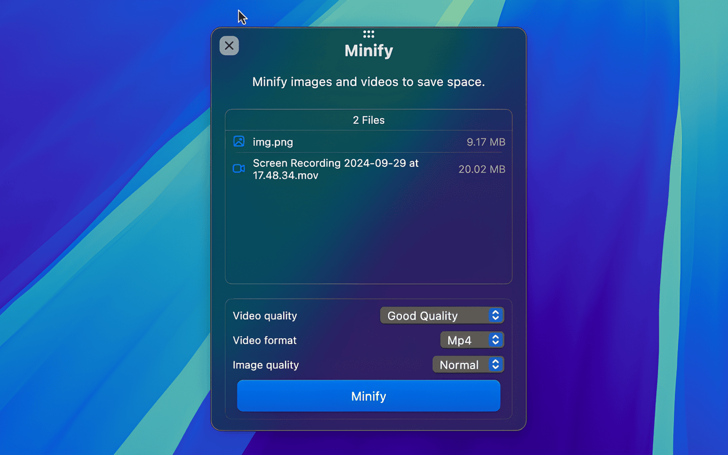 ShakePin Minify Image and Video