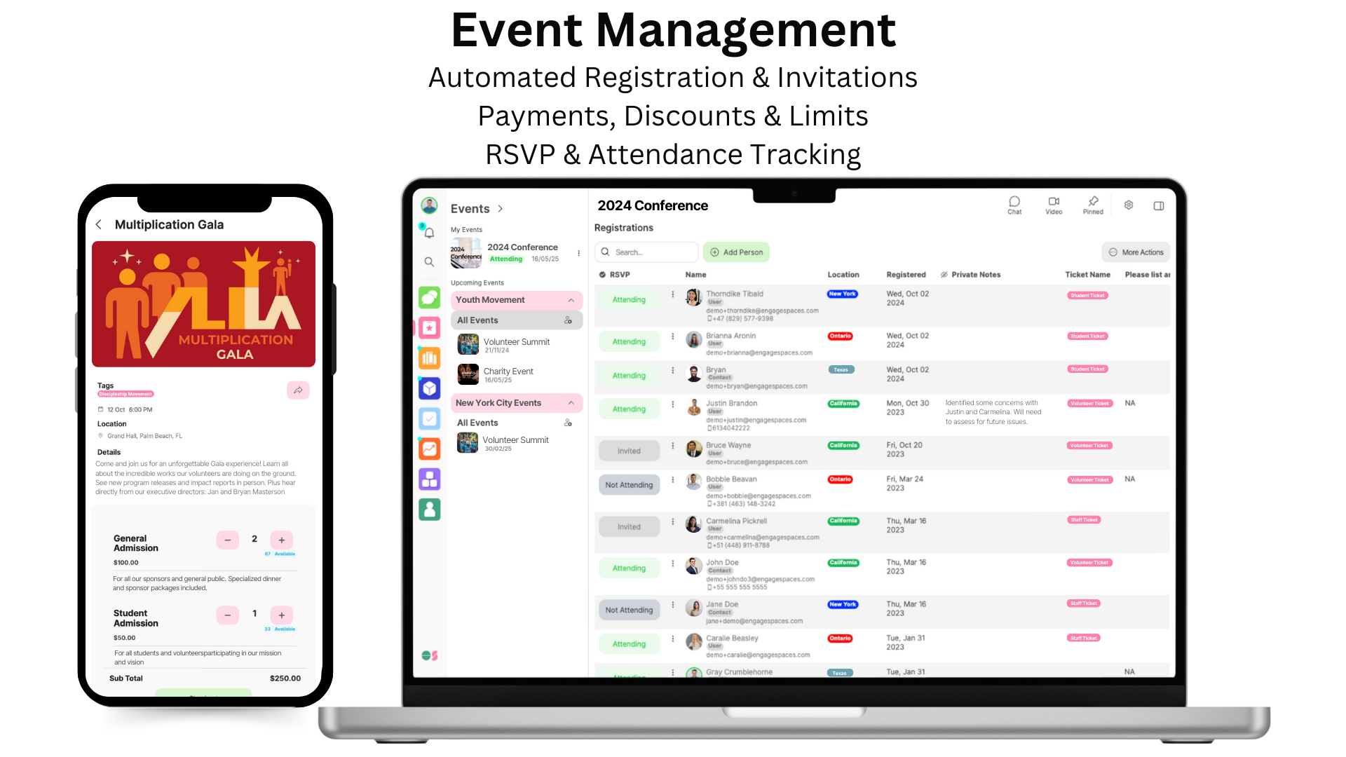 Engage Spaces Event Management