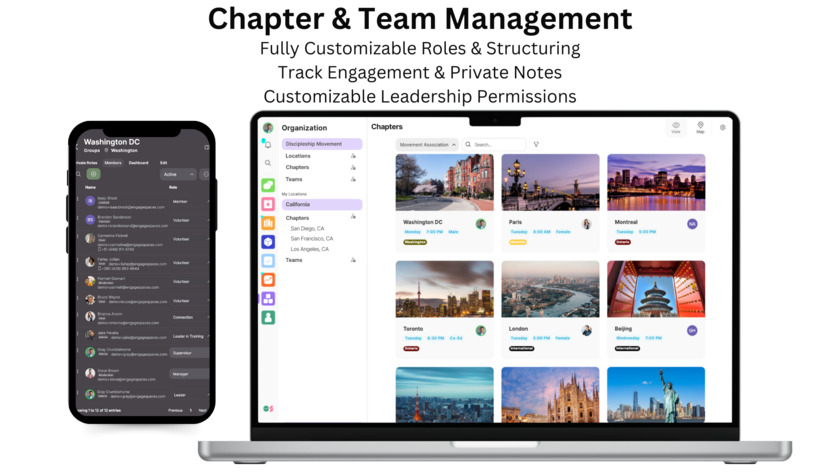 Engage Spaces Chapter & Team Management