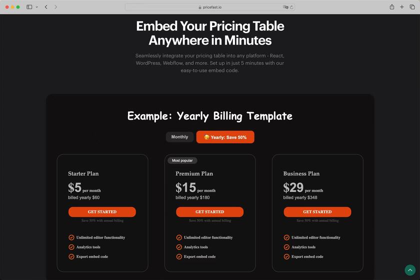 PriceFast.io Landing Page