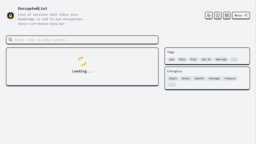EncryptedList Landing Page