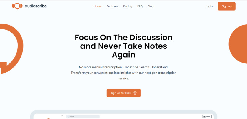 AudioScribe.io Landing Page