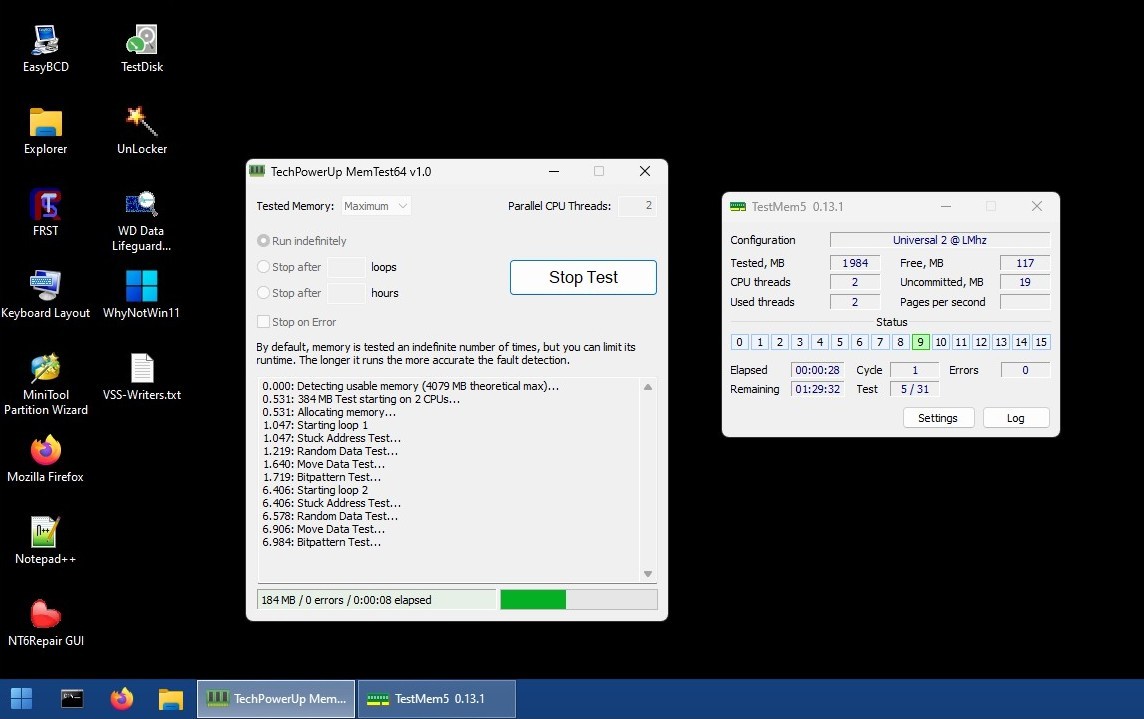 Live USB Malekal Memtest in Live USB