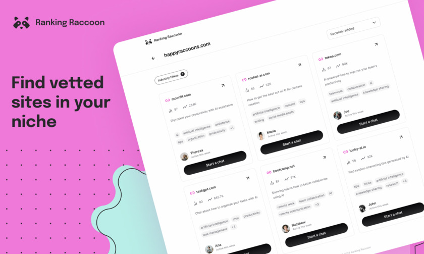 Ranking Raccoon Landing Page