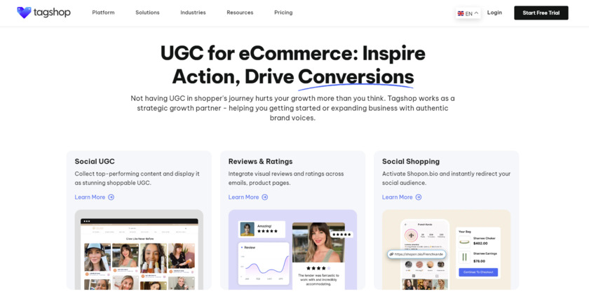 Tagshop Landing Page