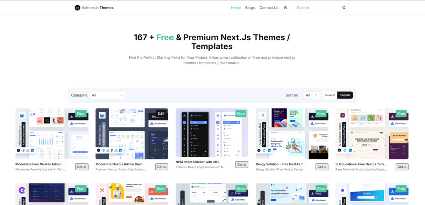 Get Nextjs Themes Getnextjsthemes.com Homepage