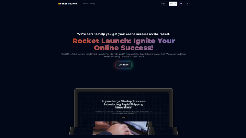 Rocket Launch SAAS Landing Page