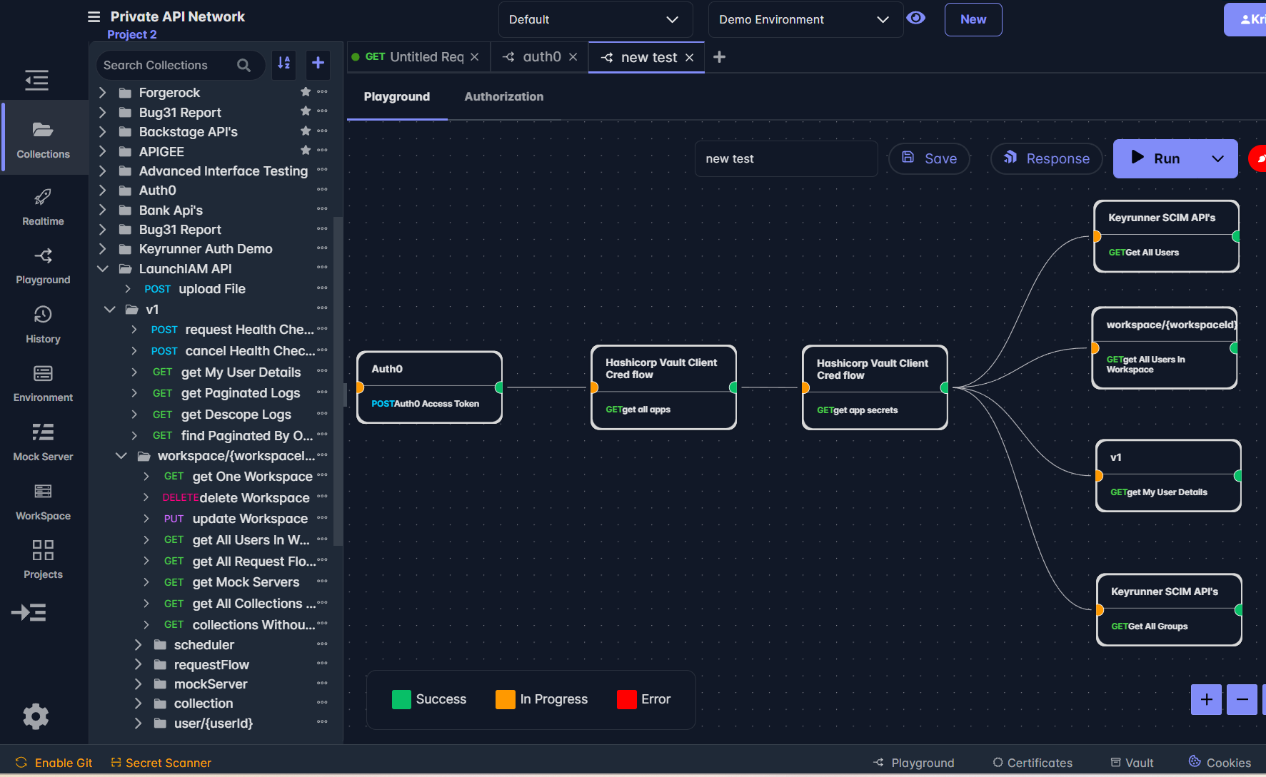 KeyRunner Playground to chain multiple requests
