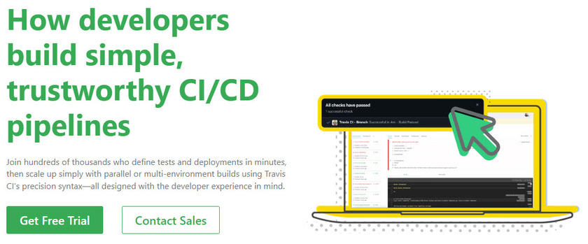 Travis CI Landing Page