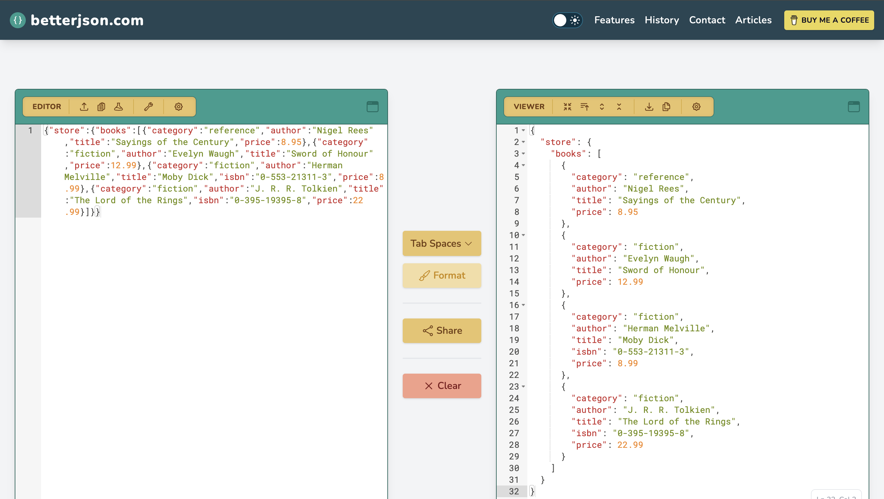 betterjson.com Homepage