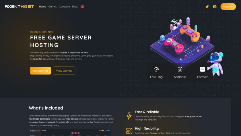AxentHost Landing Page