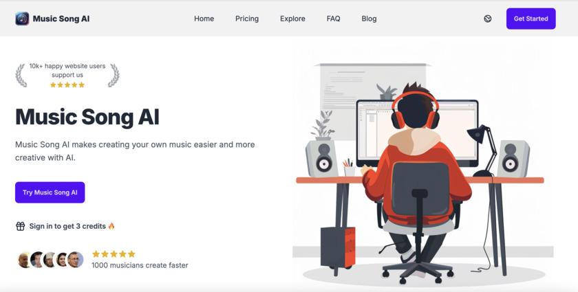 Music Song AI Landing Page