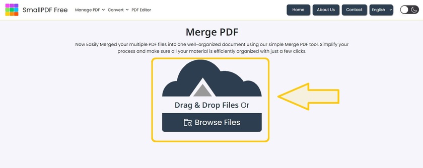 SmallPDF Free Merge PDF Step1 SmallPDF Free Merge PDF Step1