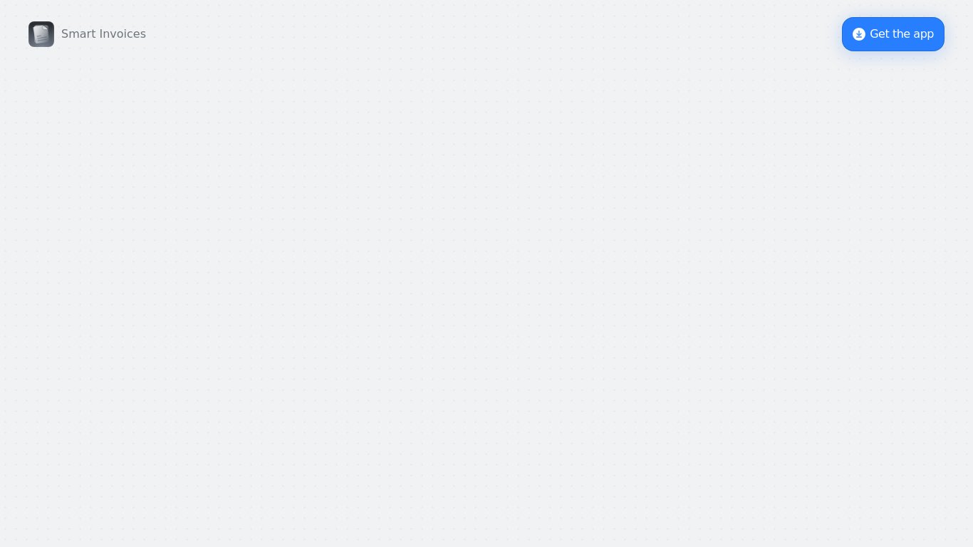Smart Invoices Landing page