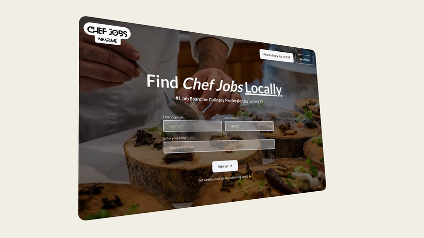 ChefJobsNear.me website homepage header