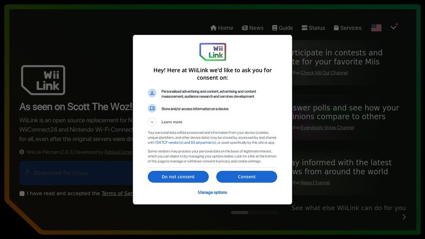 WiiLink Landing Page