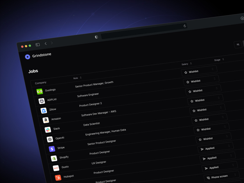 Grindstone app Landing Page