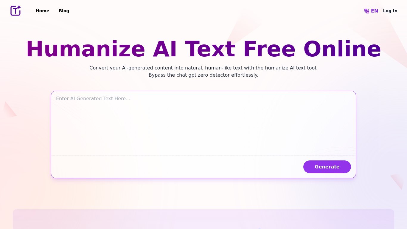 Humanize.im Landing page
