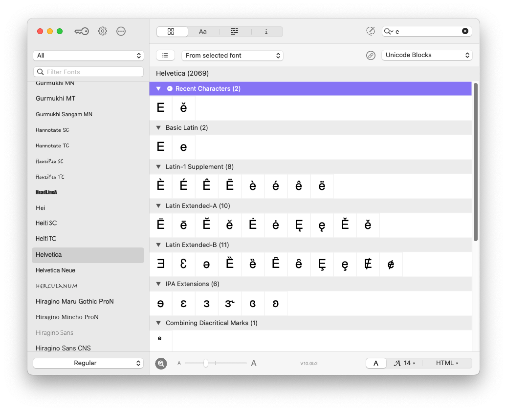 PopChar Layout