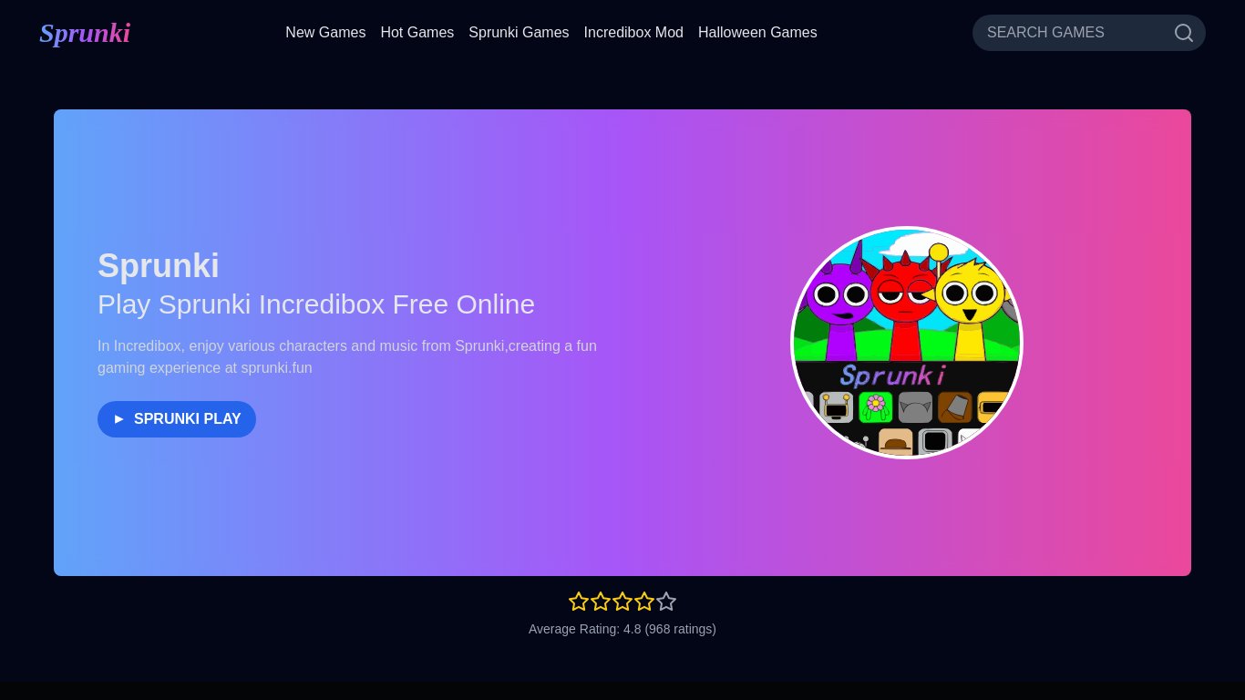 Sprunki.fun Landing page
