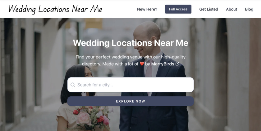 Wedding Locations Near Me Hero Section