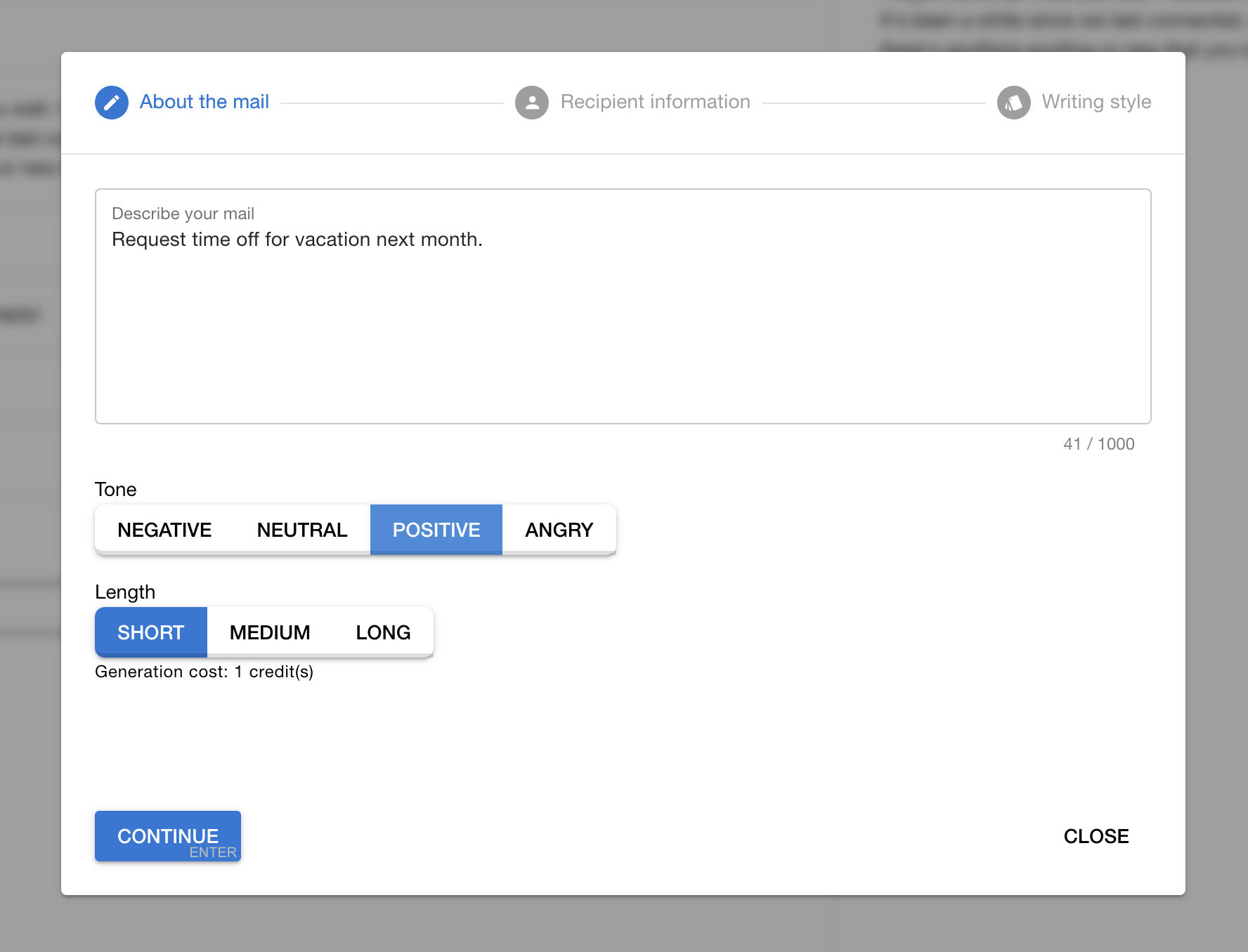 Mail Lab AI New Mail Generation