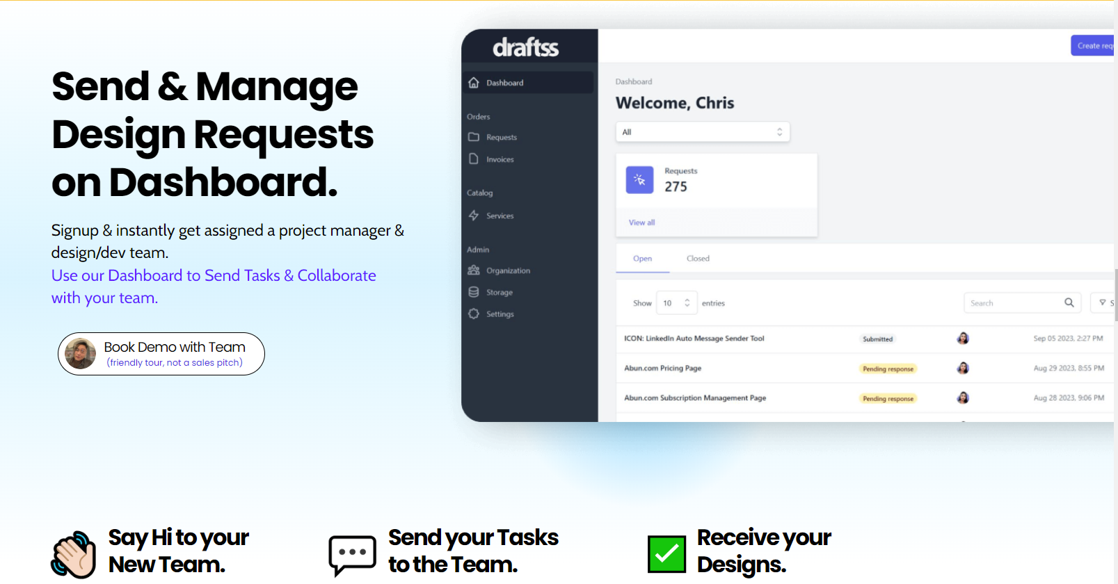 Draftss Simple & easy to use Dashboard