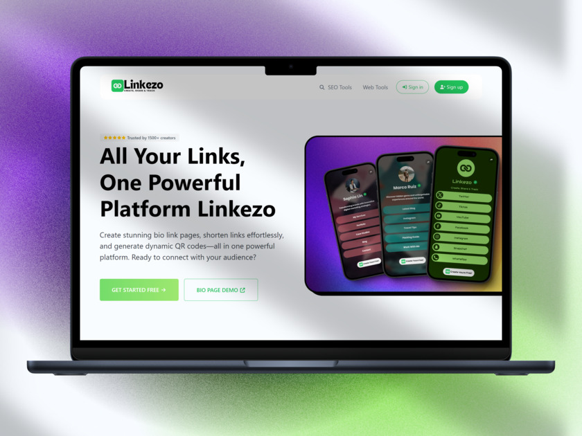 Linkezo Landing Page